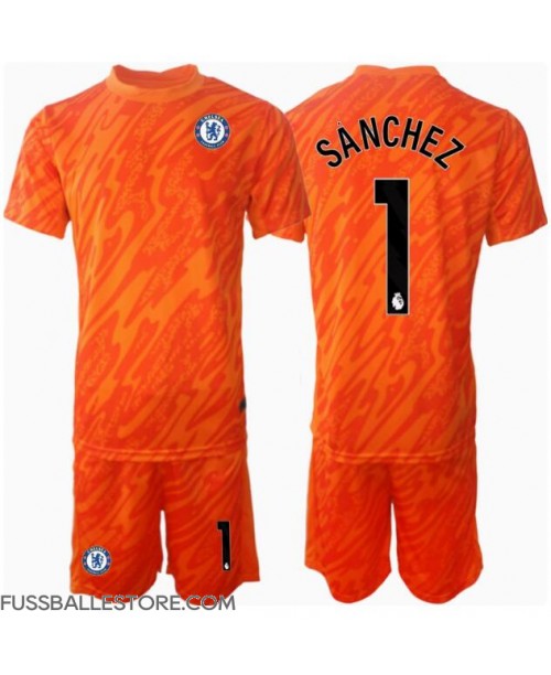 Günstige Chelsea Robert Sanchez #1 Torwart Heimtrikotsatz Kinder 2024-25 Kurzarm (+ Kurze Hosen)